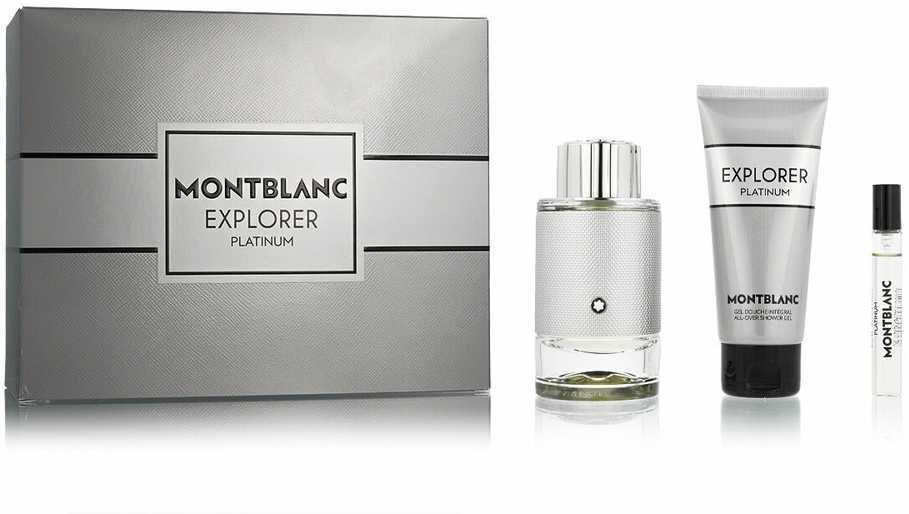 Mont Blanc rinkinys MONT BLANC Explorer Platinium EDP purškiklis 100ml + MINIATURA EDP 7,5ml + DUŠO ŽELĖ 100ml