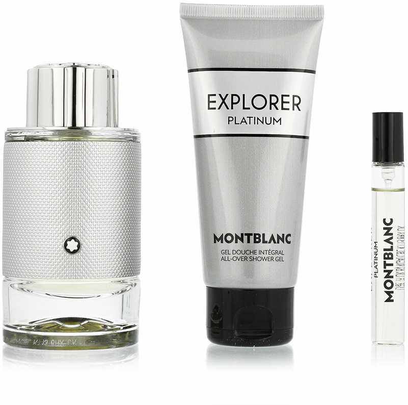 Mont Blanc rinkinys MONT BLANC Explorer Platinium EDP purškiklis 100ml + MINIATURA EDP 7,5ml + DUŠO ŽELĖ 100ml