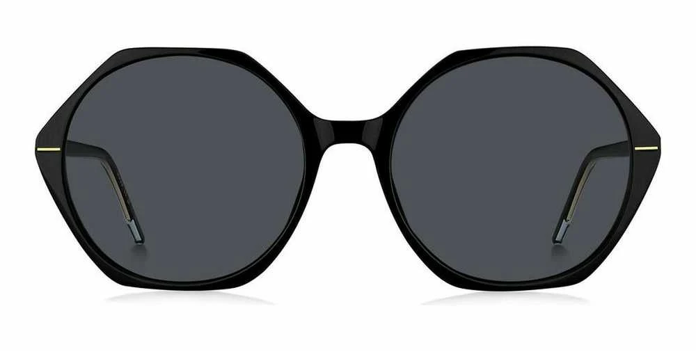 Hugo Boss BOSS 1585_S juodi daugiakampiai akiniai