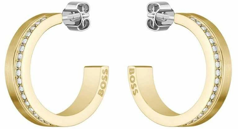 Hugo Boss Padorūs auksiniu dengti žiediniai auskarai 1580522