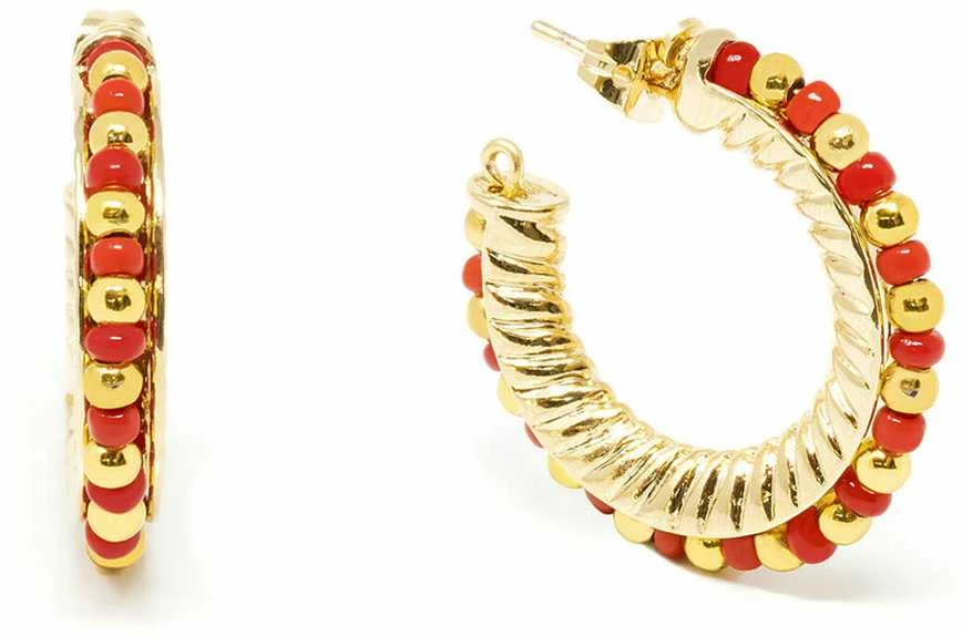 Shabama ETHIOPIA Raudonas 2CM earrings #shiny auksinis 1 u