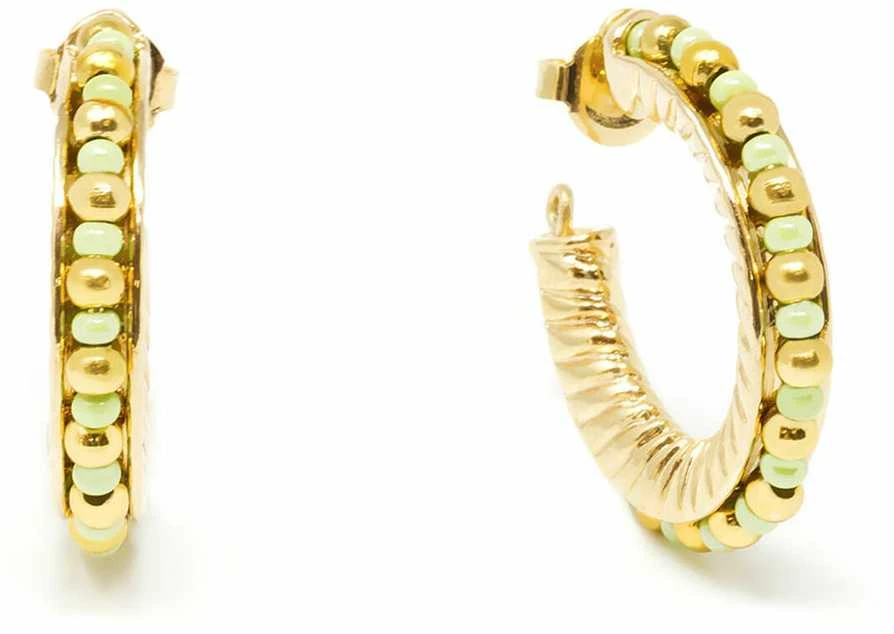 Shabama ETHIOPIA Žalias 3CM earrings #auksinis glitter 1 u