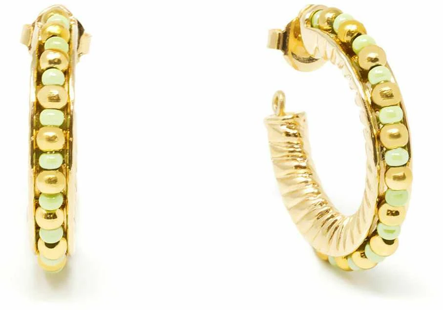 Shabama ETHIOPIA Žalias 2CM earrings #auksinis glitter 1 u