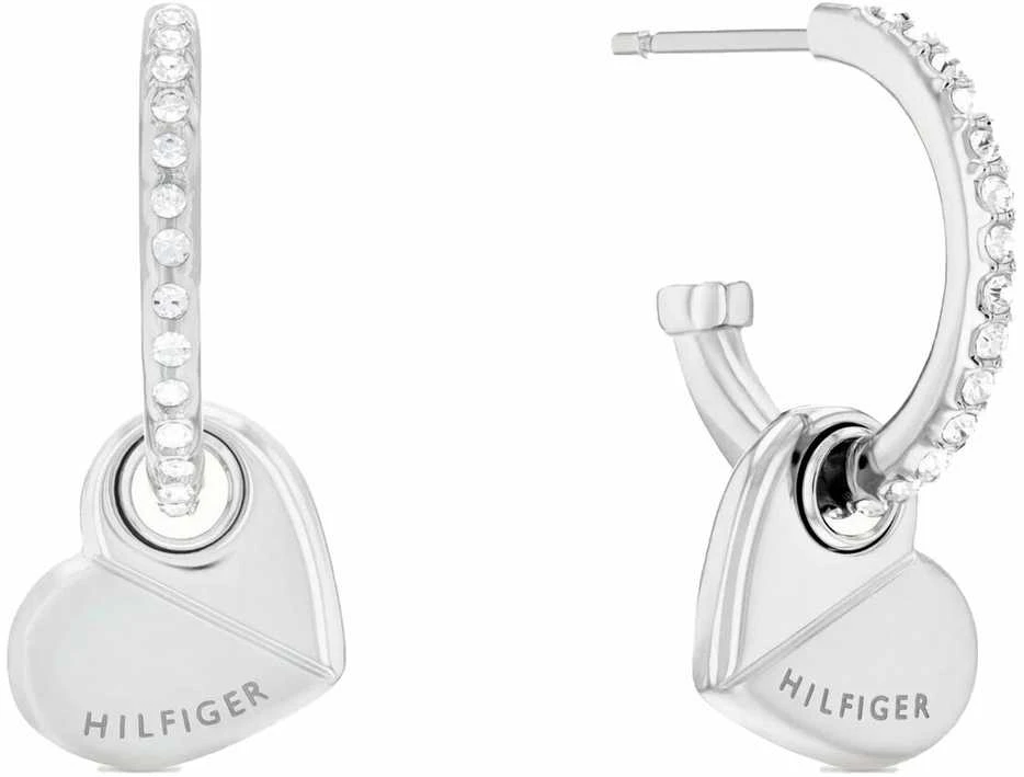 Tommy Hilfiger Modernūs plieniniai žiedai su širdelėmis 2780882
