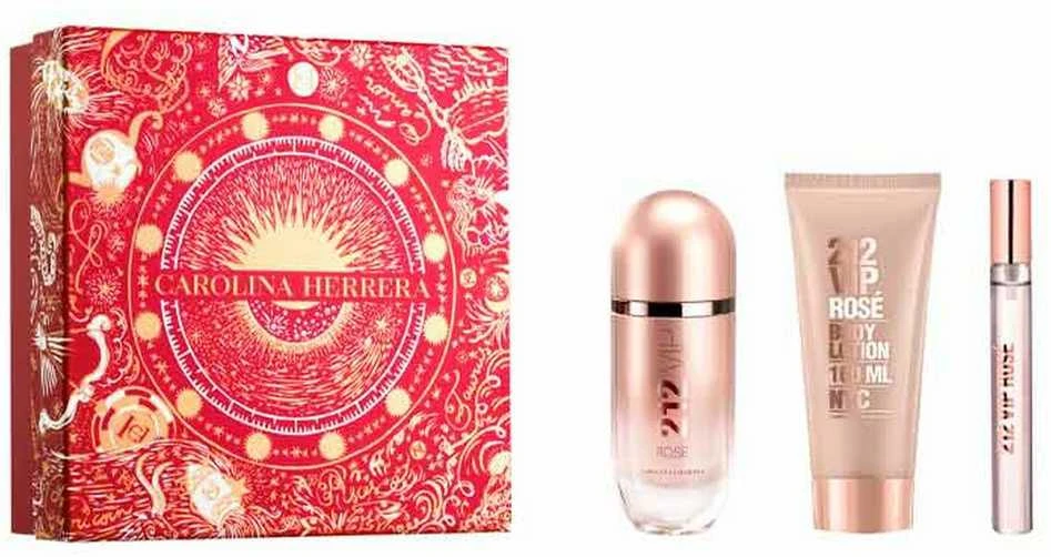 Carolina Herrera 212 VIP Rosé EDP rinkinys moterims (EDP 80 ml + Losjonas kūnui 100 ml + EDP 10 ml)