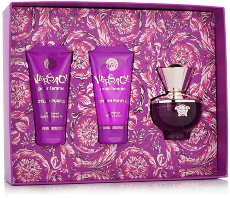 Kvepalų rinkinys moterims Versace Pour Femme Dylan Purple (EDP, 50 ml + dušo želė, 50 ml + kūno losjonas, 50 ml)