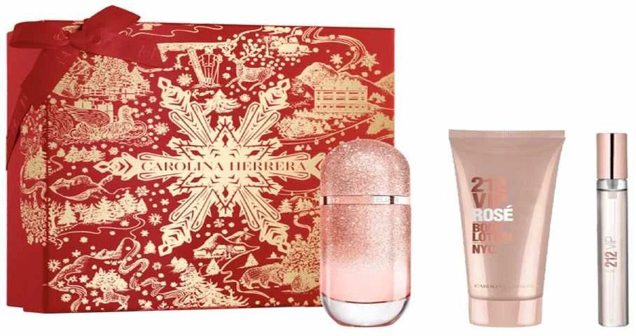Carolina Herrera 212 Vip Rose Eau De Perfume Purškiklis, 80 ml Set 3 Pieces