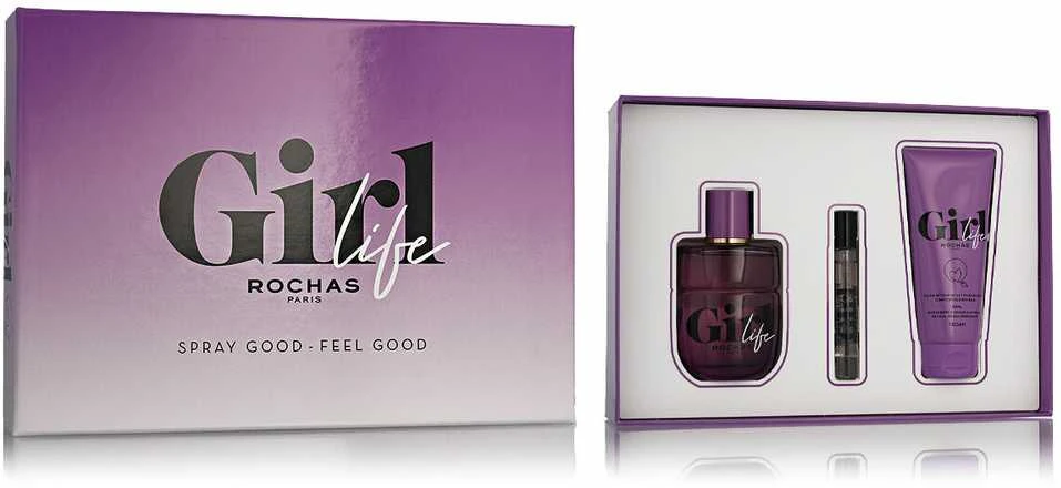Rochas Girl Life EDP 75 ml + EDP MINI 7,5 ml + kūno balzamas 100 ml (moterims)