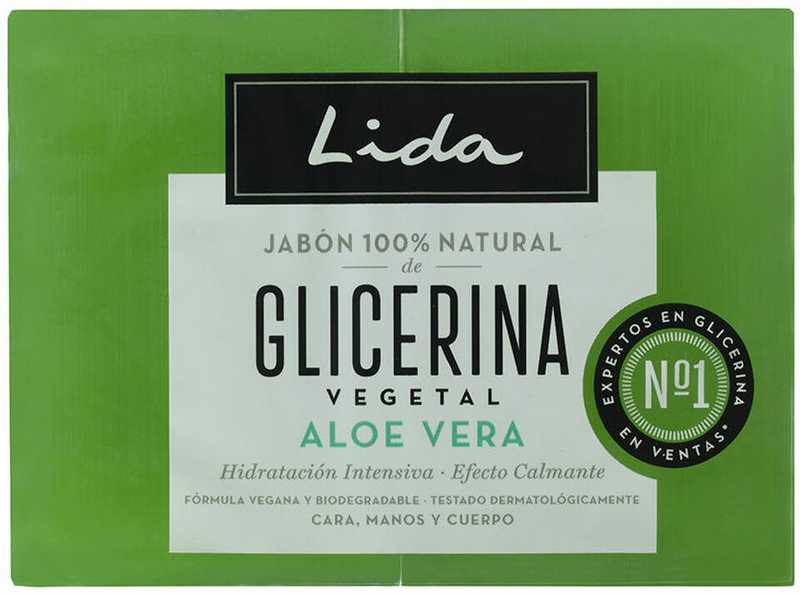 Lida Jabón 100 Natural Glicerina y Aloe Vera Lote 2 X, 125 g
