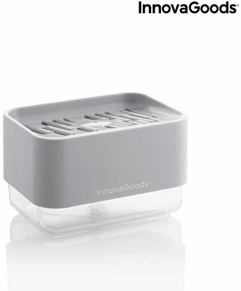 InnovaGoods muilo dozatorius 2 viename Pushoap skirta indams skysčio dozatorius kriauklei