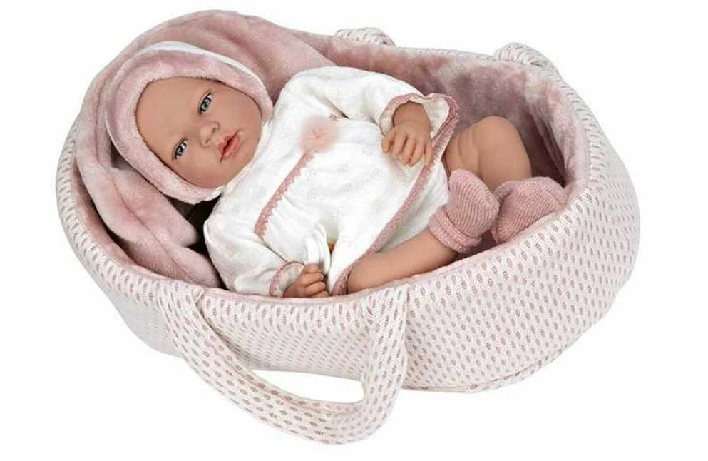 Munecas Arias Arias lėlė su pašiltinta nešykle, su garsu 40 cm