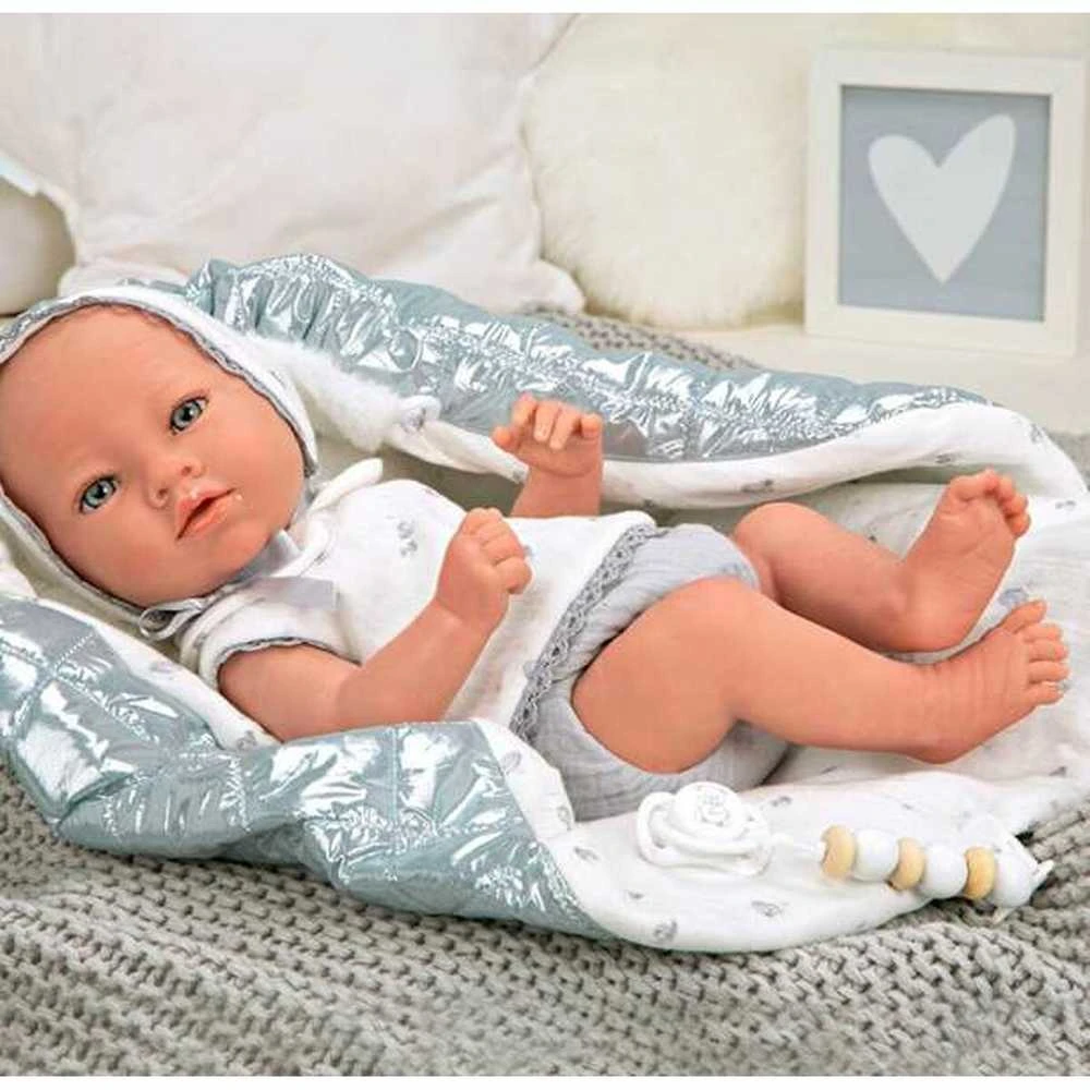 Munecas Arias Reborn lėlytė su blizgiu pleduku, mergaitė, 38 cm
