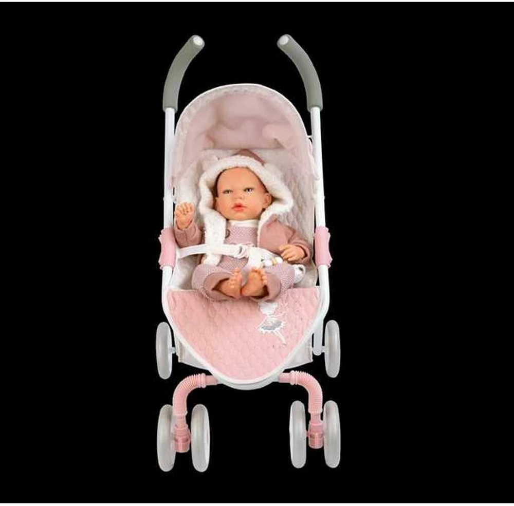 Arias lėlių vežimėlis Balerina – rožinis, sulankstomas, 62 cm