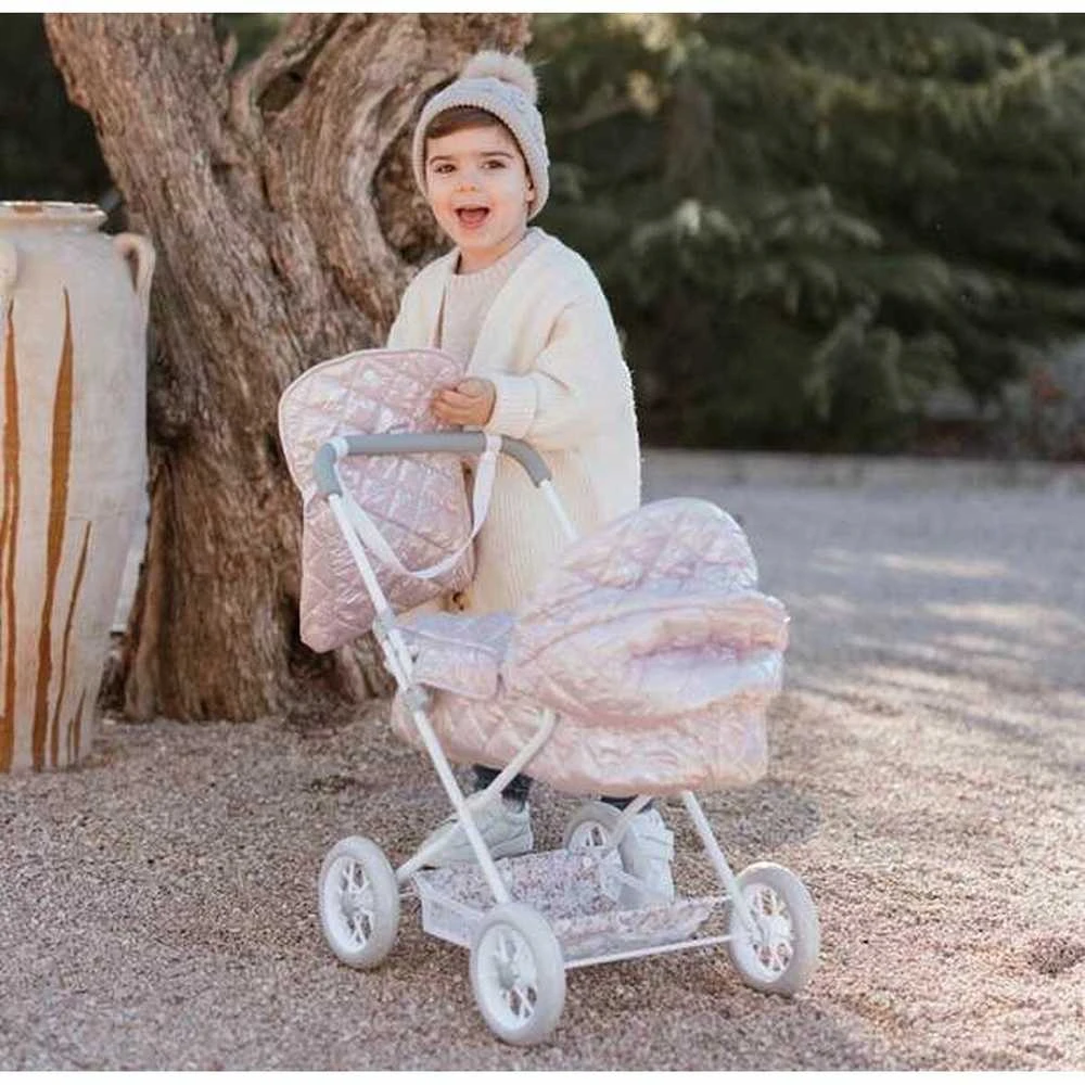 Arias lėlių vežimėlis rožinis, 55 cm, sulankstomas, su rankine, vaikams