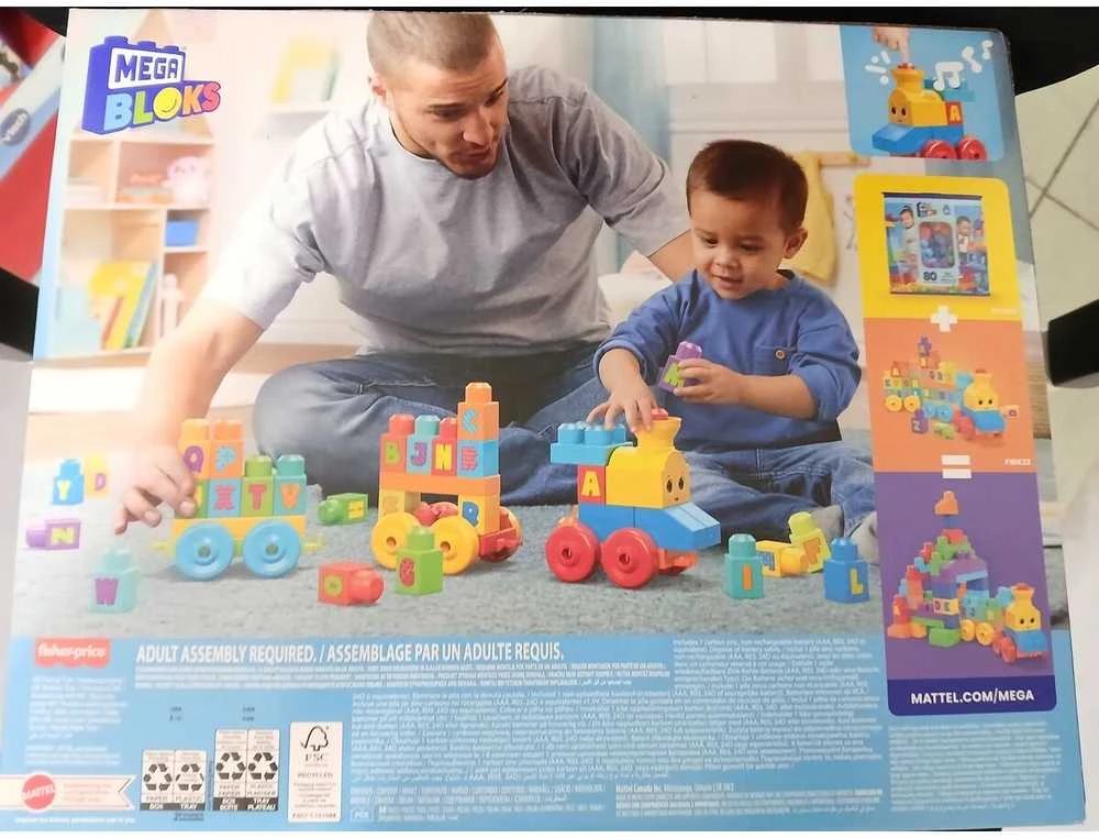 Rinkinys MEGA BLOKS ,,Grojantis traukinys" (50 det.)