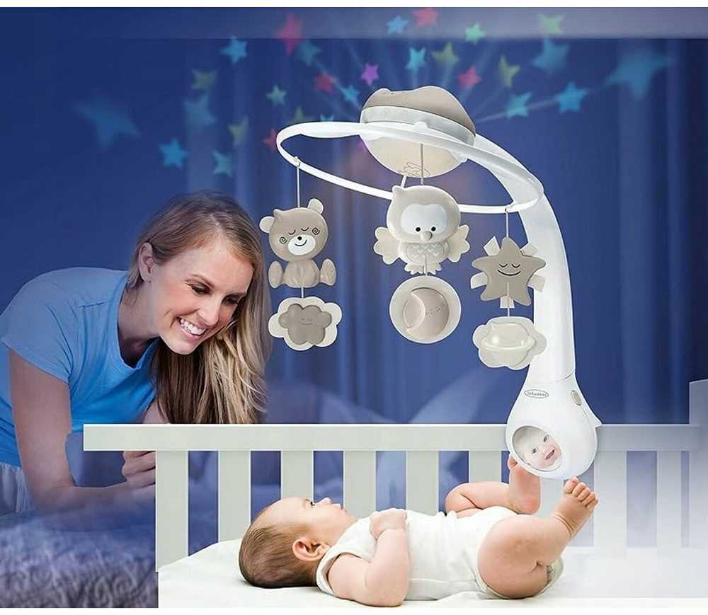 Bkids Muzikinė karuselė 3w1 Infantino smėlio spalvos