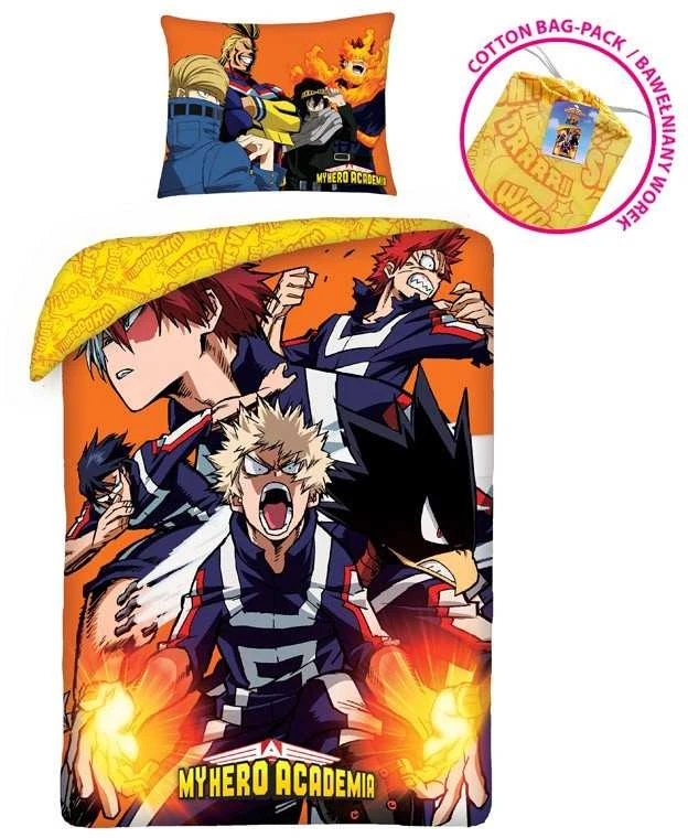 MCU Patalynė medvilnė 140x200 My Hero Academia + maišelis medvilninis pagalvės užvalkalas 70x90 5422BL Halantex