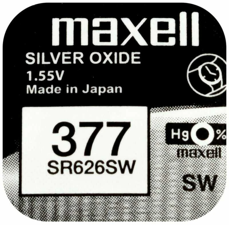 Baterija Maxell 377 (SR626SW, 1.55 V, 40 mAh), 1 vnt.