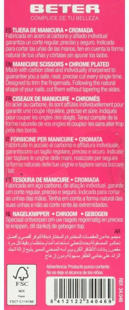 "Beter" chromuotos lenktos manikiūro žirklės 9 cm