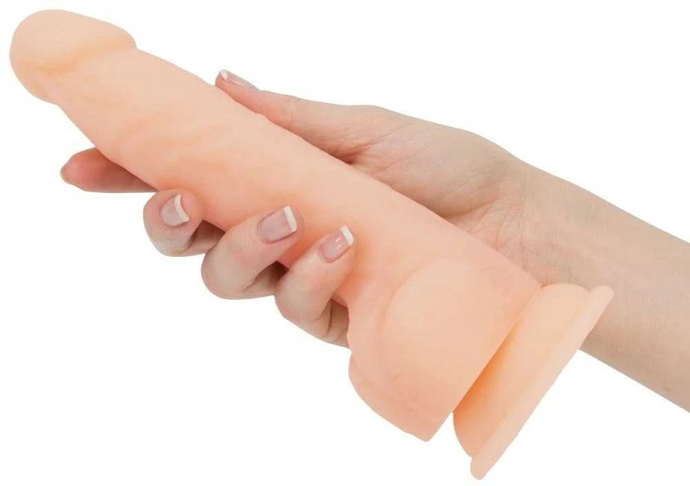 Naked Addiction Nuoga priklausomybė – besisukantis ir vibruojantis dongas 20 cm vanilė
