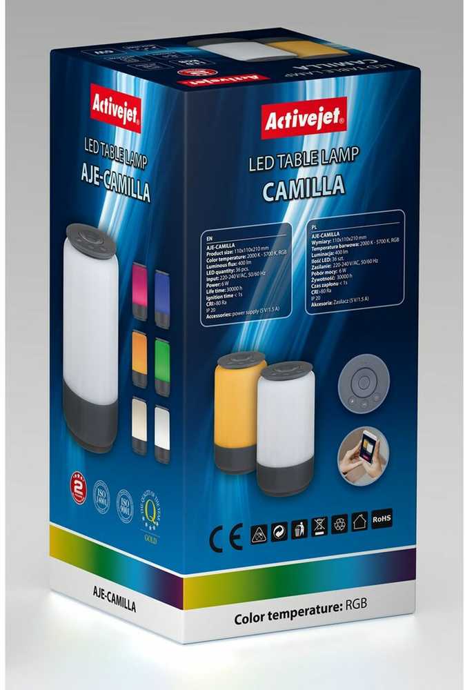 Stalinė Lempa - Activejet Aje-Camilla RGB, Juoda