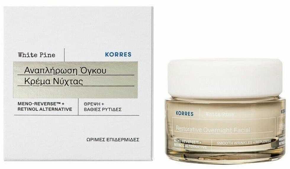 Korres Baltas Pine Restorative Overnight Facial Kreminis Night Skin Kreminis
