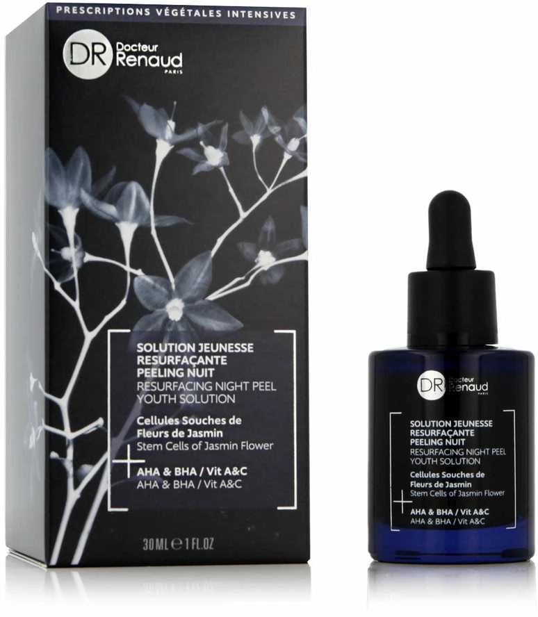 Dr. Renaud Jasmine Flower Resurfacing Night Peel Youth Solution naktinė atnaujinanti šveičiamoji priemonė veidui, 30 ml