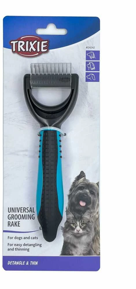TRIXIE Fur detangler, Grėblys susivėlusiam kailiui, plastm.-metal., 6x18 cm