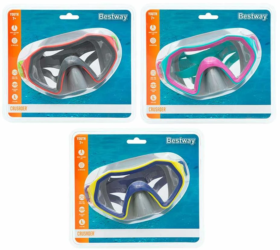 „Bestway“ spalvinga plaukimo kaukė 7+