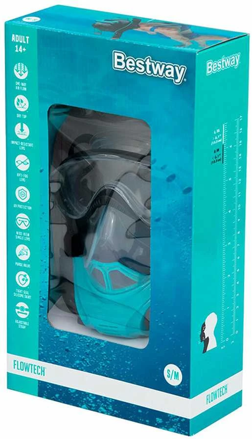 Nardymo kaukė Bestway Flowtech Full Face Snorkel Mask, S/M