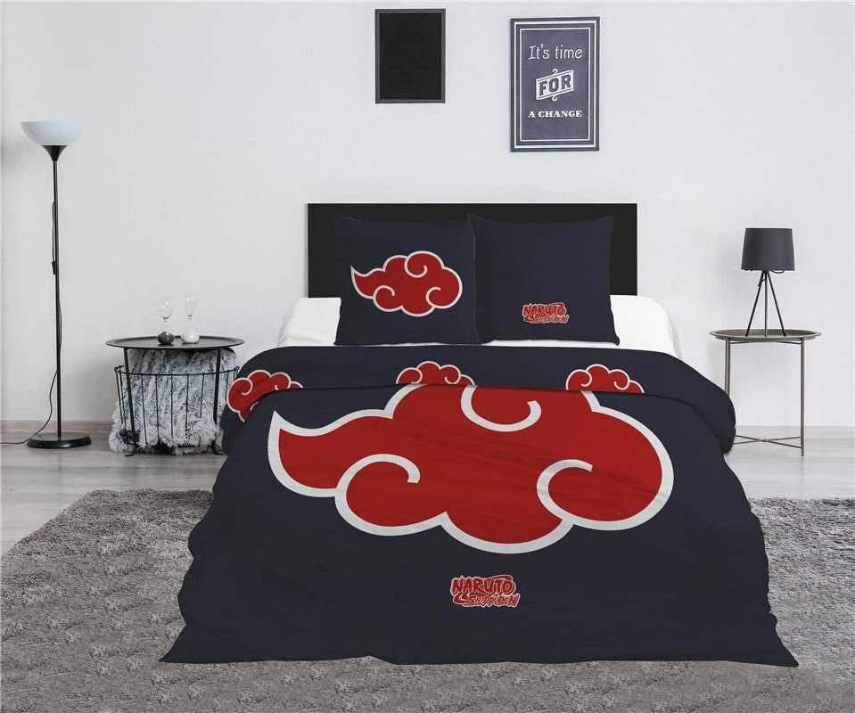 Naruto Akatsuki dvigulė antklodės užvalkalas 240–220 cm, 65 x 65 cm