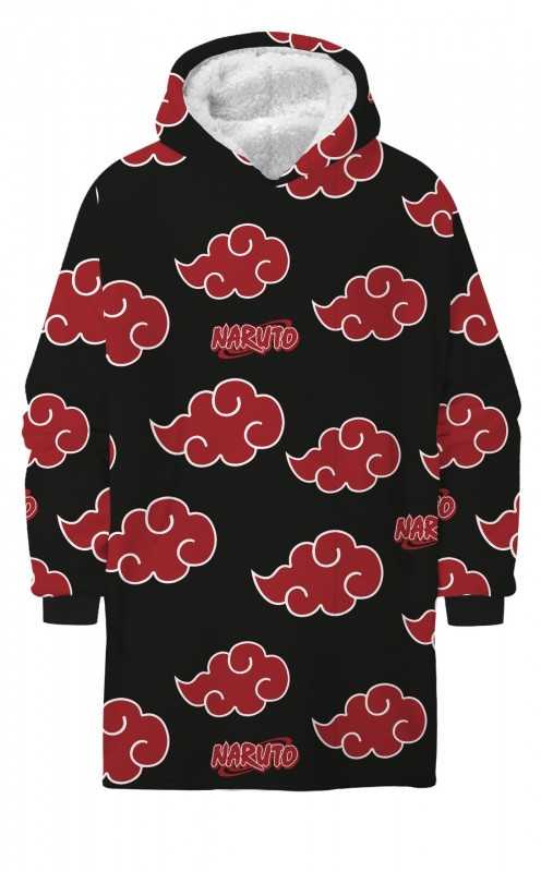 Naruto Akatsuki užmaunamas pamušalu išklotas šerpų vilnos, pončas