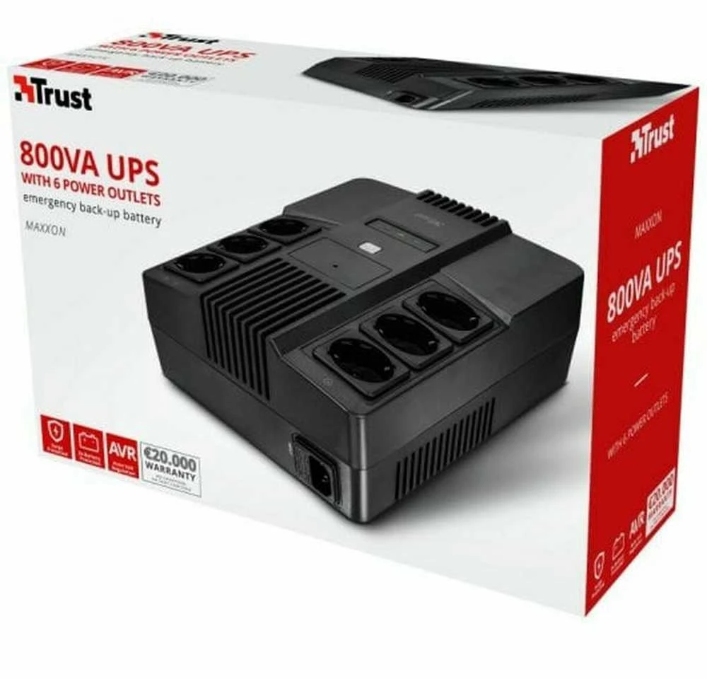 UPS TRUST 800 VA Bangos formos tipas Imituota sinusoidė Stalinis/stacionarus 23326