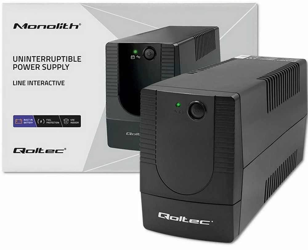 QOLTEC 53773 nepertraukiamo maitinimo linijos interaktyvus monolitas 850VA 480W
