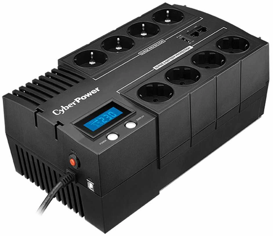 CYBERPOWER BR1200ELCD Line-Interactive UPS 1200VA/720W GreenPower energijos taupymo technologija LCD USB 4+4 lizdas Schuko tipo