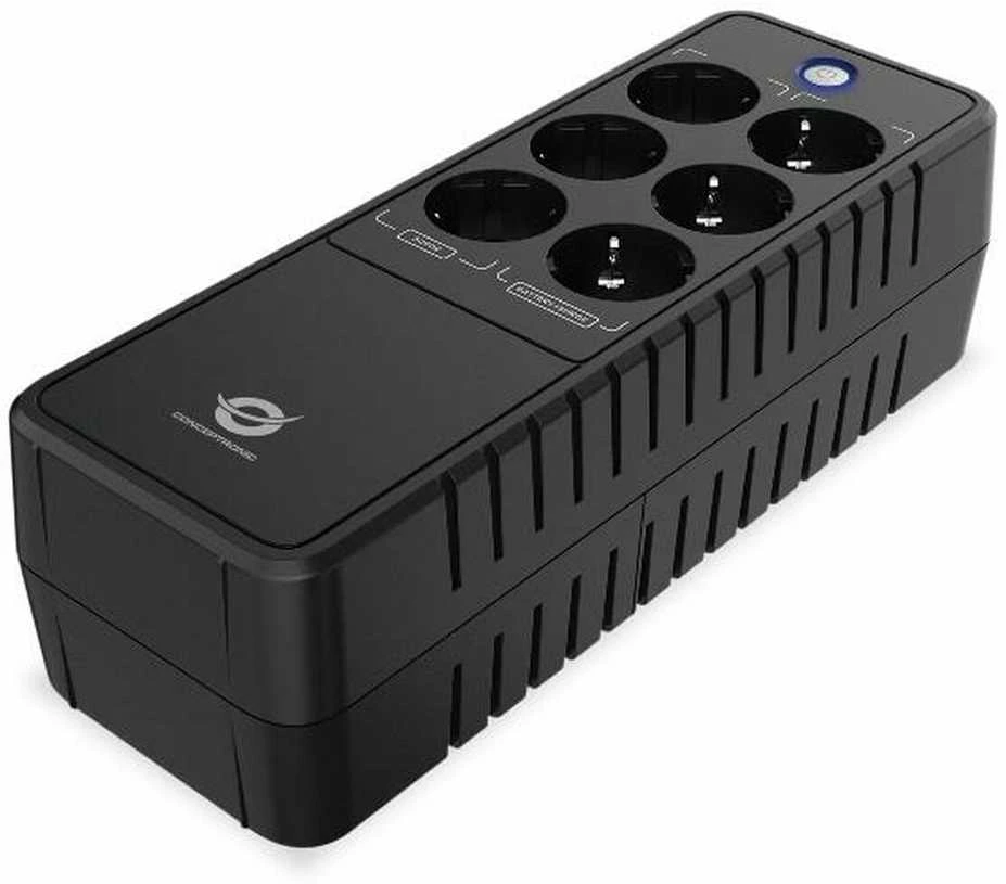 Carruzzo Conceptronic ZEUS05E nepertraukiamo maitinimo resursai (UPS) Budėjimo režimas (neprisijungus) 0,65 kVA 360 W 6 AC išvestis(ys / čių)