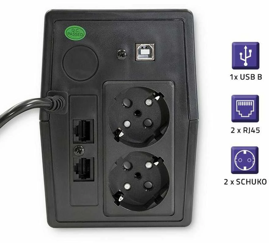 QOLTEC 53977 UPS Monolith 450VA 240W LCD USB RJ45