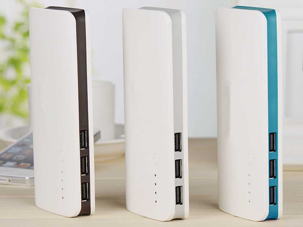 Nešiojama 10000mAh išorinė baterija su 3x USB microUSB 2.1a ir LED žibintuvėliu, galinga ir greita