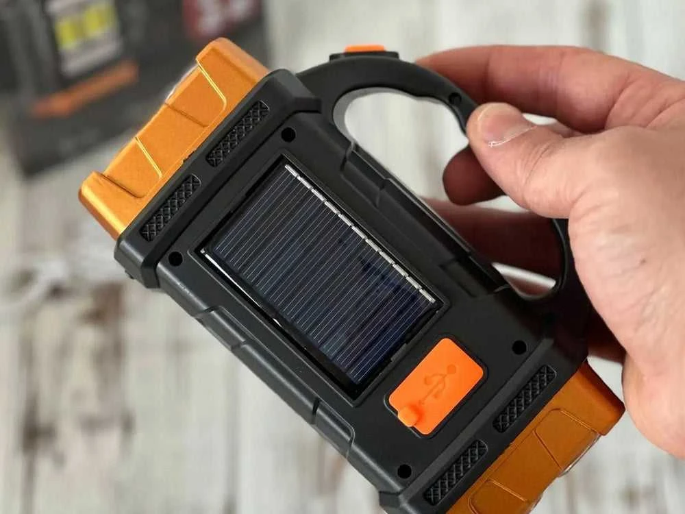 Nešiojama saulės lempa su LED ir powerbank funkcija HB-2678