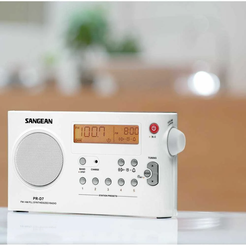 Radijas Sangean Digital Tuning AM / FM, baltas / PR-D7