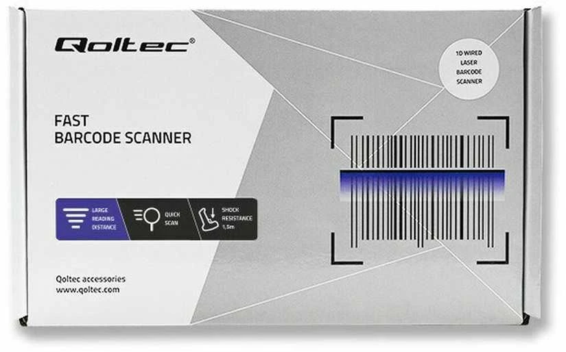 QOLTEC 50876 lazerinis scanner 1D USB Juodas