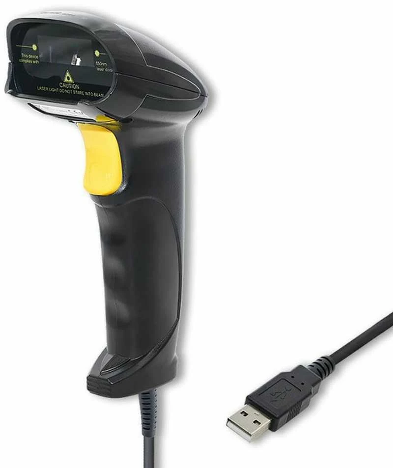 QOLTEC 50876 lazerinis scanner 1D USB Juodas