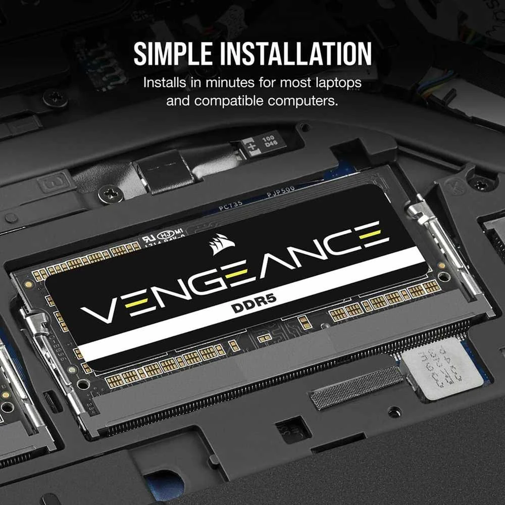 Corsair Vengeance DDR5 16GB įmontuotas į kompiuterį