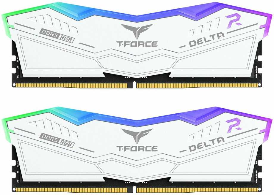 Nešiojamo kompiuterio atmintis Team Group Teamgroup operatyvioji atmintis T-Force Delta RGB FF4D532G6400HC32ADC01, DDR5, 16 GB, 6400 MHz, CL32, 1.35 V, 2 modulių rinkinys