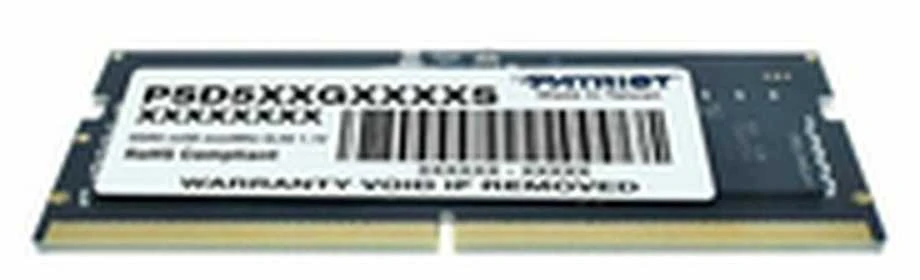 Patriot DDR5 SODIMM atmintis su techniniu lipduku