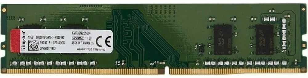 Kingston Technology ValueRAM KVR32N22S6/4 atminties modulis 4 GB 1 x 4 GB DDR4 3200 MHz