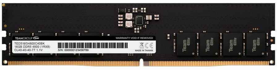 RAM Team Group Komandos grupė TEAMGROUP Elite DDR5 16GB 4800MHz PC5-38400 CL40 be ECC be buferio