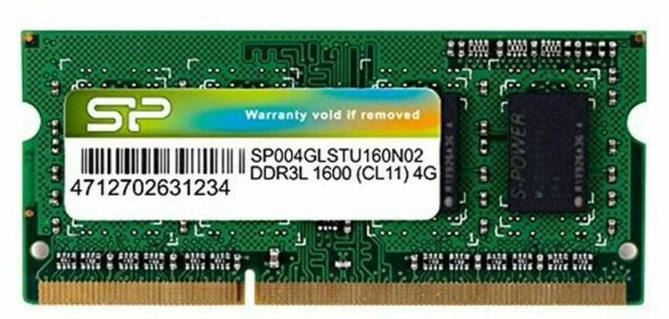 Nešiojamo kompiuterio atmintis Silicon Power DDR3 4GB 1600MHz CL11 SO-DIMM 1.35V žemos įtampos atmintis