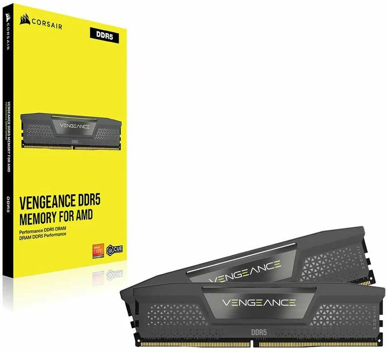 RAM CORSAIR VENGEANCE 32GB 2x16GB DDR5 6000MT/s DIMM Unbuffered 36-44-44-96 Std PMIC AMD EXPO Pilkas Heatspreader Juodas PCB 1.4V (Ekspozicinė prekė)