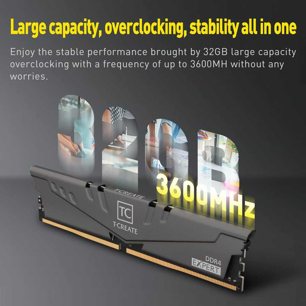 Vidinė atmintis (RAM) TeamGroup T-Create Expert Black, DDR4, 32GB, 3200MHz